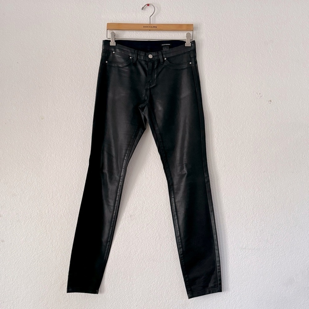 Club Monaco Slim Faux Leather Pants in Black